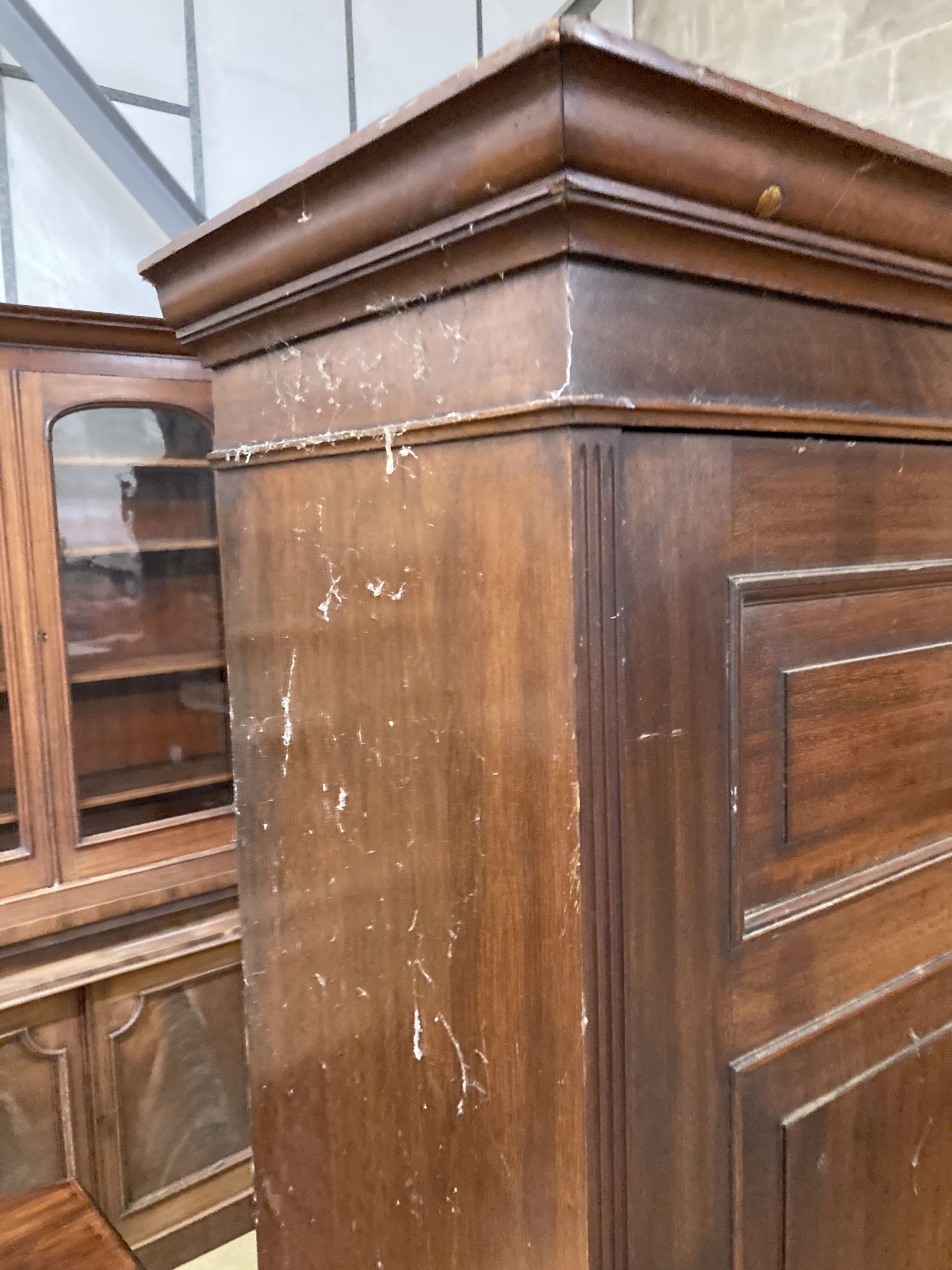 A Victorian walnut single door wardrobe, of narrow proportions, width 85cm, depth 42cm, height 196cm